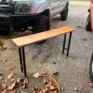 Long Narrow Table with Wireless Charging.